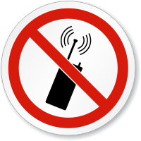 No Mobile Phones Or Transmitters ISO Prohibition Sign