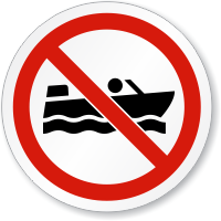 No Row Boating ISO Sign