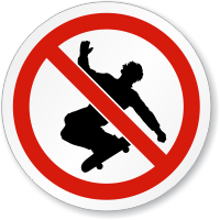 No Skateboarding ISO Prohibition Sign