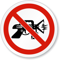 No Taser Stun Gun Symbol ISO Sign