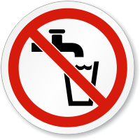 Not Drinking Water ISO Sign