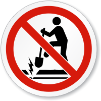 No Digging Underground Electrical Cable ISO Sign