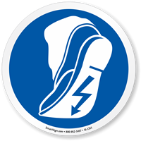 Use Anti Static Footwear ISO Mandatory Action Symbol Sign