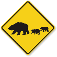 Bear Crossing Sign