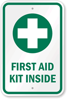 First Aid Kit Inside First Aid Sign