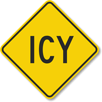 Warning Icy Sign