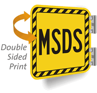 MSDS Sign with Striped Border
