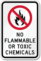 No Flammable Toxic Materials Sign