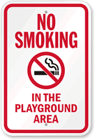 No Smoking In Playground Sign (with Graphic)