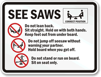 See Saw Rules Sign