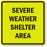 Severe Weather Shelter Area Sign