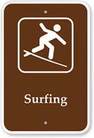 Surfing   Campground, Guide & Park Sign