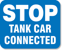 STOP Tank Car Connected Railroad Clamp Sign