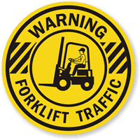 Warning Forklift Traffic with Graphic Sign
