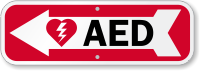 AED Left Arrow Sign