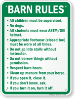 Barn Rules Campground Sign