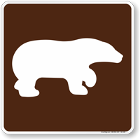 Bear Viewing Area Symbol Sign For Campsite