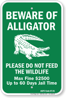 Beware of Alligator, Arkansas Alligator Warning Sign