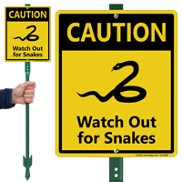 Caution Watch Out For Snakes LawnBoss Sign
