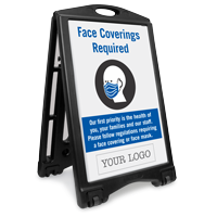 Face Covering Required Add Your Custom Logo Sidewalk Sign