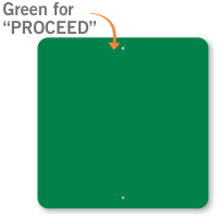Proceed Green Color Railroad Sign