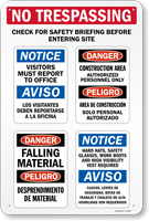 Jobsite Safety - Check For Safety Briefing, English and Spanish 