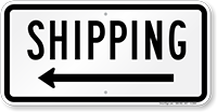 Shipping (arrow left) Shipping Sign