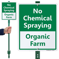 No Chemical Spraying Organic Farm LawnBoss Sign