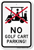 No Golf Cart Parking Rules Sign
