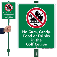 No Gum Candy Food Or Drinks LawnBoss Sign