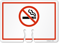 No Smoking Symbol Cone Top Warning Sign