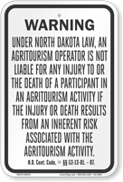 North Dakota Agritourism Liability Sign