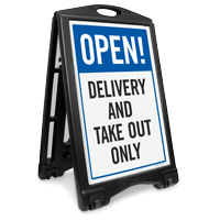 Open Delivery And Take Out Sidewalk Sign