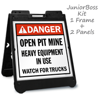 Open Pit Mine Portable Sidewalk Sign Kit