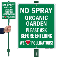 Organic Garden No Spray LawnBoss Sign And Stake Kit