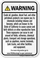 Petroleum Products Exposure Prop 65 Sign