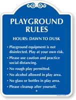Playground Rules Hours Dawn To Dusk SignatureSign