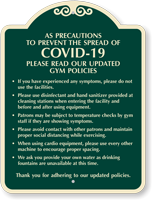Please Read Our Updated Gym Policies Custom Signature Sign