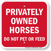 Privately Owned Horses Sign