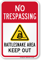 Rattlesnake Area Keep Out Sign