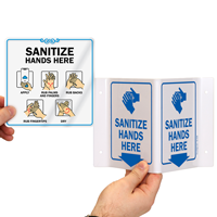 Sanitize Hands Here Projecting Sign