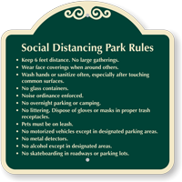 Social Distancing Park Rules Signature Sign
