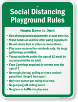 Social Distancing Playground Rules Sign