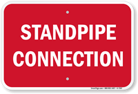 Standpipe Connection Fire and Emergency Sign