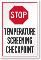 Stop Temperature Screening Checkpoint Sign Panel