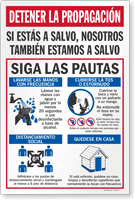 Stop the Spread If You Are Safe We Are Safe Too Spanish Sign Panel