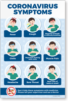 Symptoms Fever Cough Shortness Breath Supervisor Doctor Warning Workplace Sign