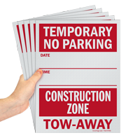 No Parking Construction Temporary Sign Pack