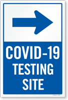 Testing Site Right Arrow Medical Testing Site Sign