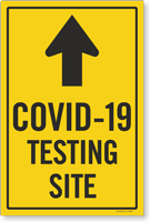 Testing Site Up Arrow Medical Testing Site Sign